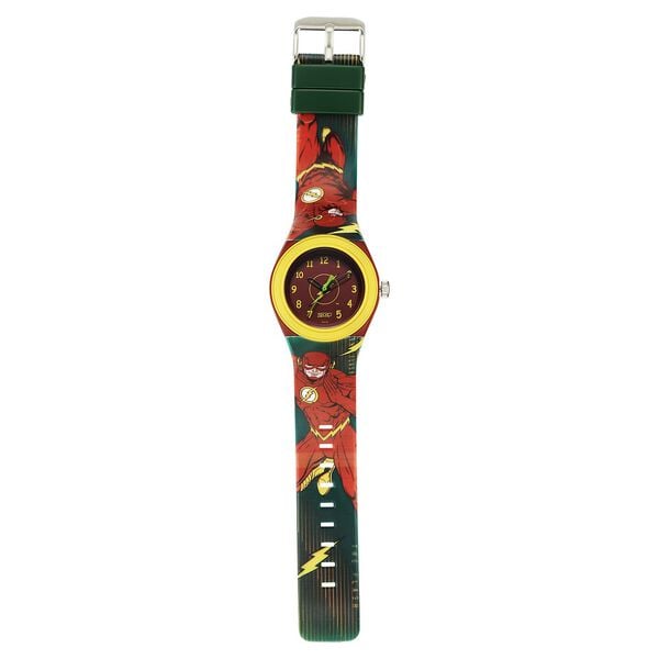 Zoop C4048PP55 Analog Quartz Kids’ Watch with Red Dial and Multicoloured PU Strap