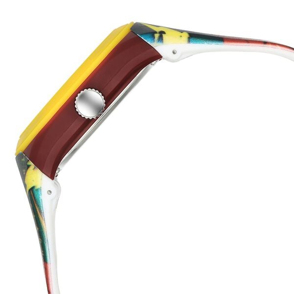 Zoop C4048PP55 Analog Quartz Kids’ Watch with Red Dial and Multicoloured PU Strap