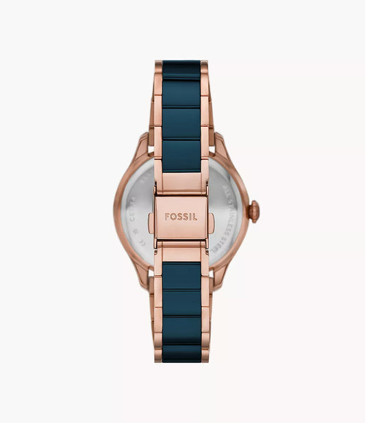 Fossil CE1134 Women Ceramic Quartz Watch Navy Blue Dial & Navy Ceramic Strap