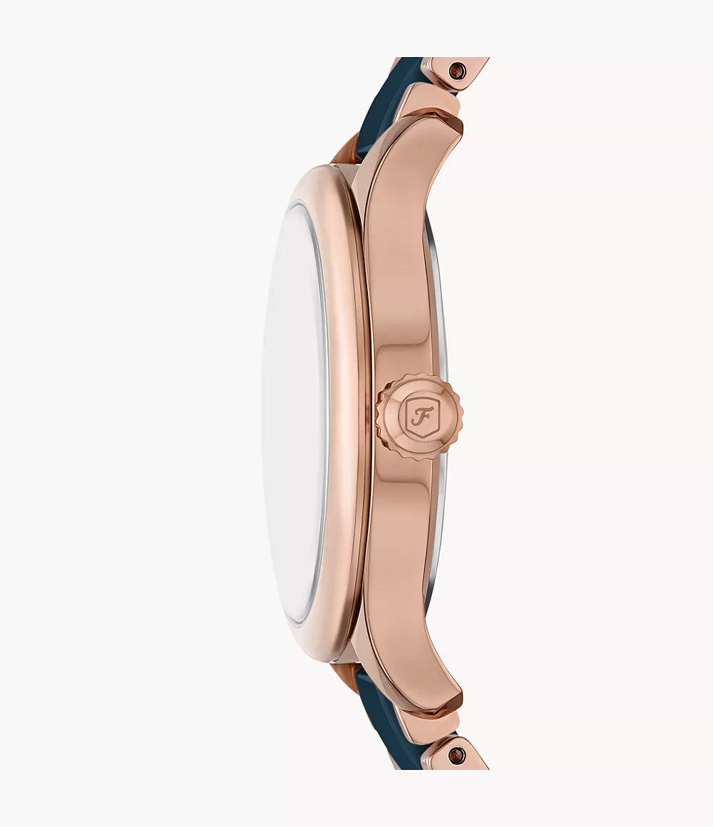 Fossil CE1134 Women Ceramic Quartz Watch Navy Blue Dial & Navy Ceramic Strap
