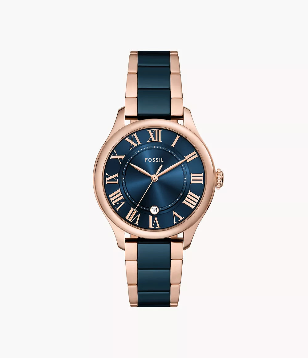 Fossil CE1134 Women Ceramic Quartz Watch Navy Blue Dial & Navy Ceramic Strap