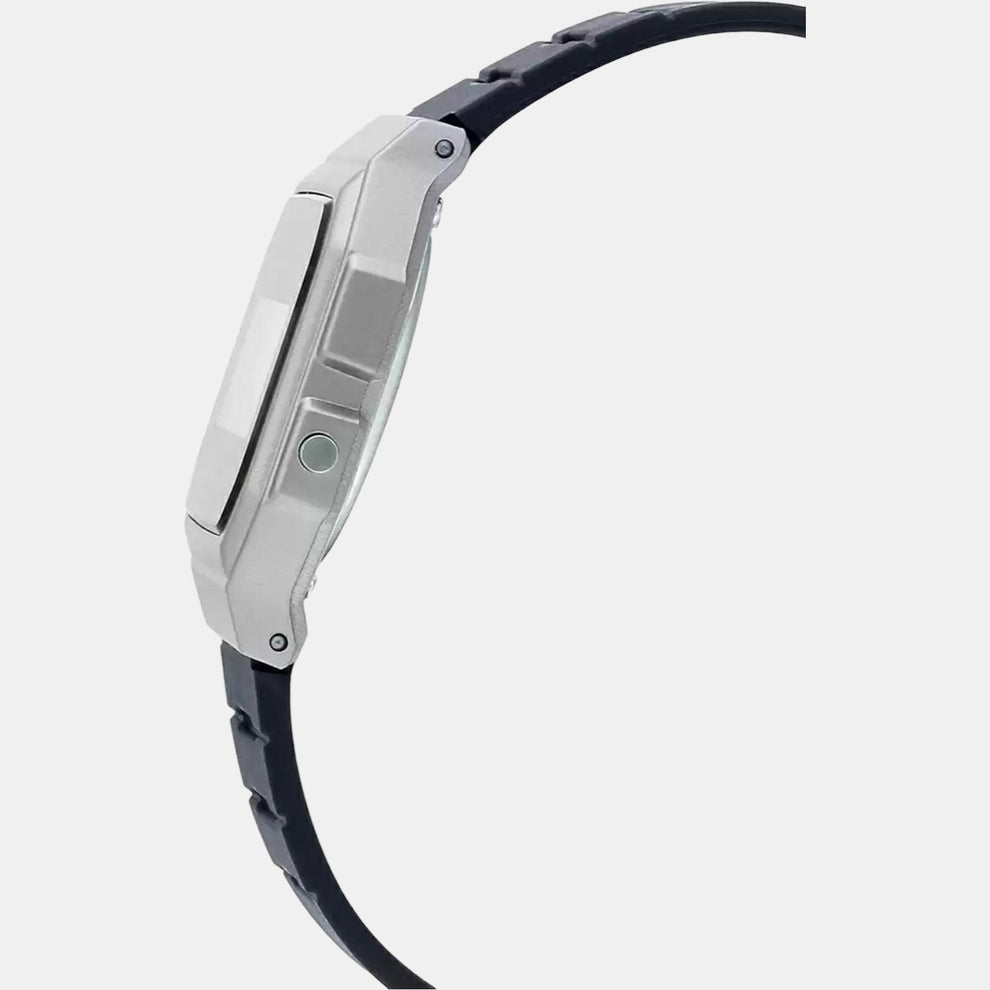 Casio D141 Unisex Quartz Digital Watch with Black Dial, Black Resin Strap