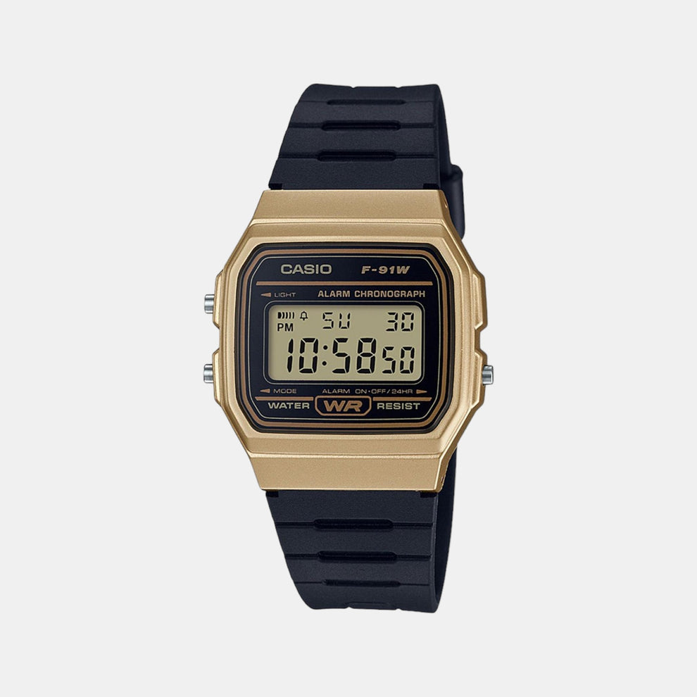 Casio D142 F-91WM-9ADF Unisex Quartz Digital Watch with Black Resin Strap, Classic Retro Display