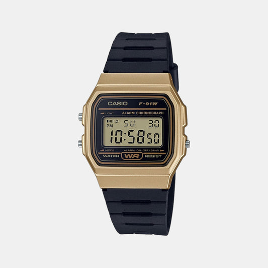 Casio D142 F-91WM-9ADF Unisex Quartz Digital Watch with Black Resin Strap, Classic Retro Display