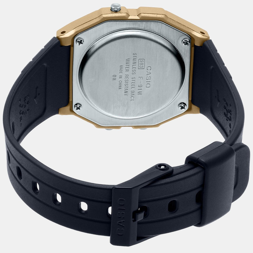 Casio D142 F-91WM-9ADF Unisex Quartz Digital Watch with Black Resin Strap, Classic Retro Display
