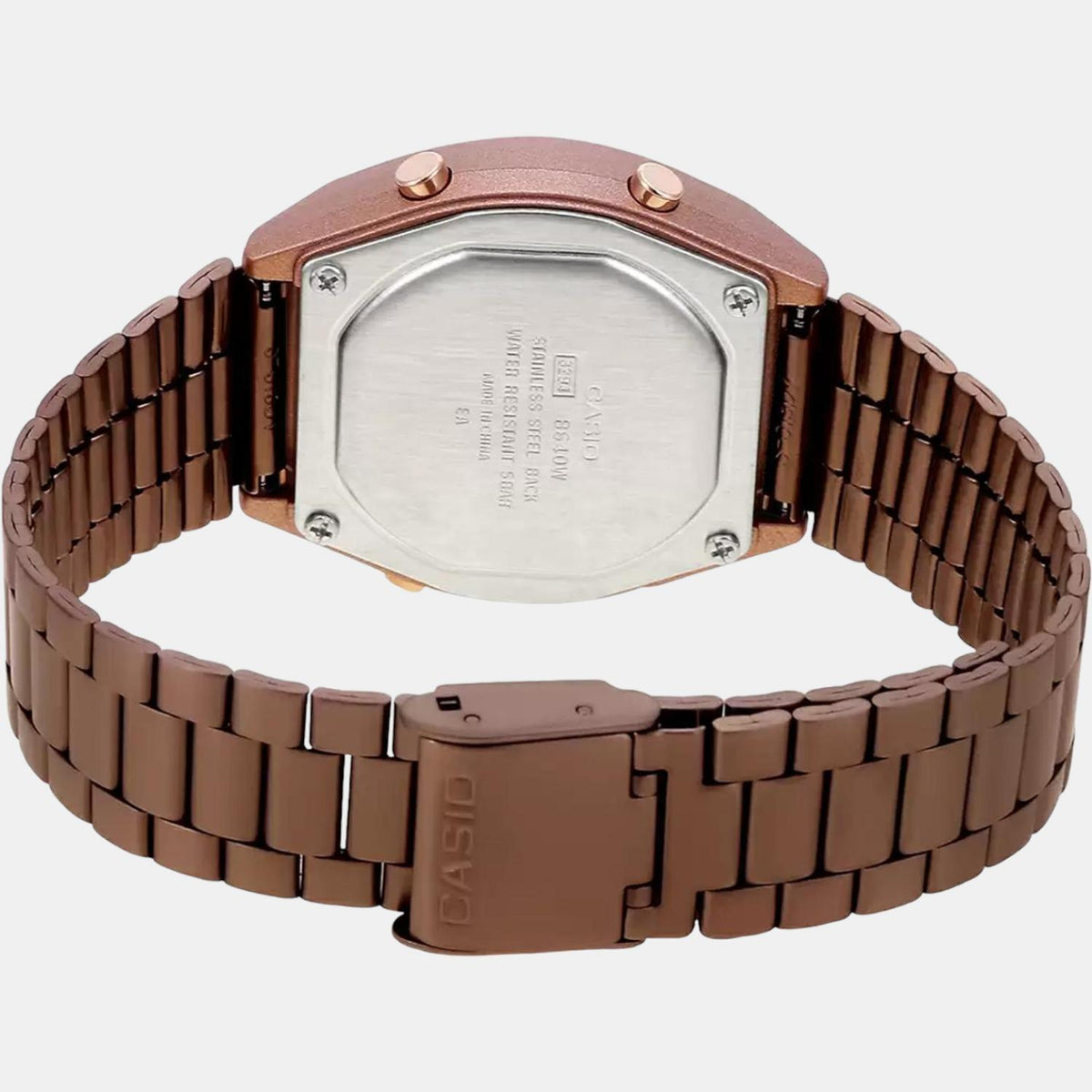 Casio D187 Vintage Unisex Digital Quartz Watch with Rose-Gold Dial & Stainless Steel Bracelet