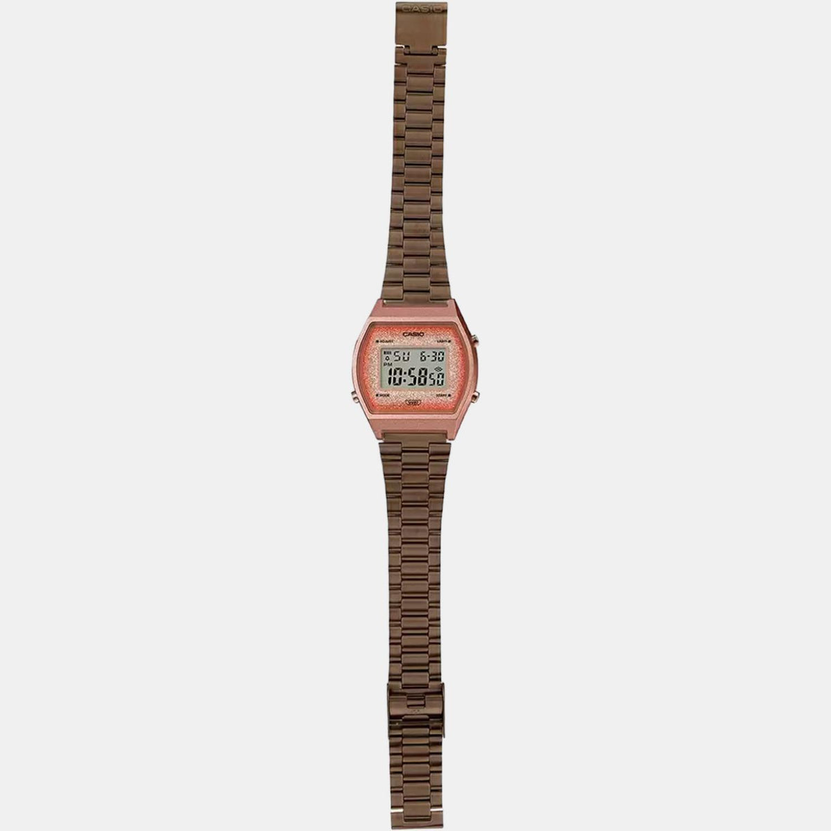 Casio D187 Vintage Unisex Digital Quartz Watch with Rose-Gold Dial & Stainless Steel Bracelet