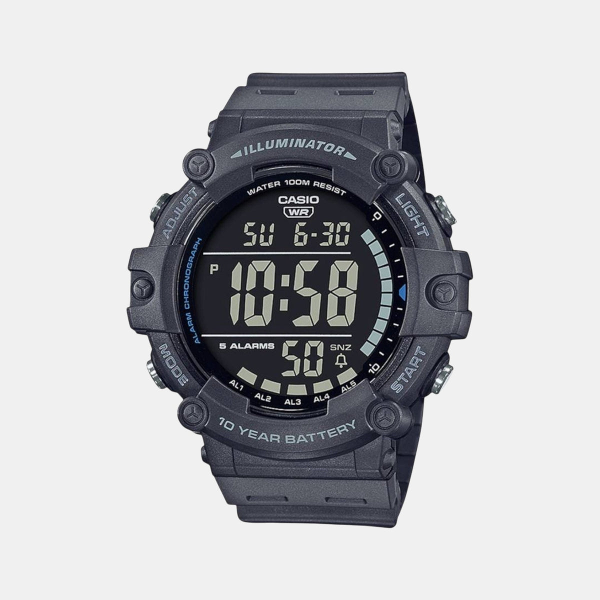 Casio D219 Youth Men’s Digital Quartz Watch with Black Dial & Black Resin Strap
