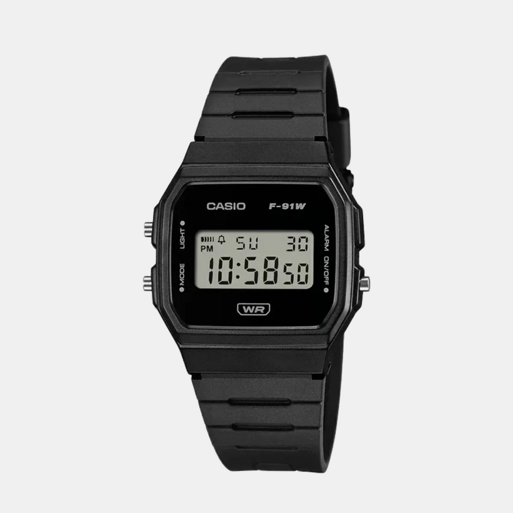 Casio D370 Youth Unisex Quartz Digital Watch with Black Dial, Black Resin Strap