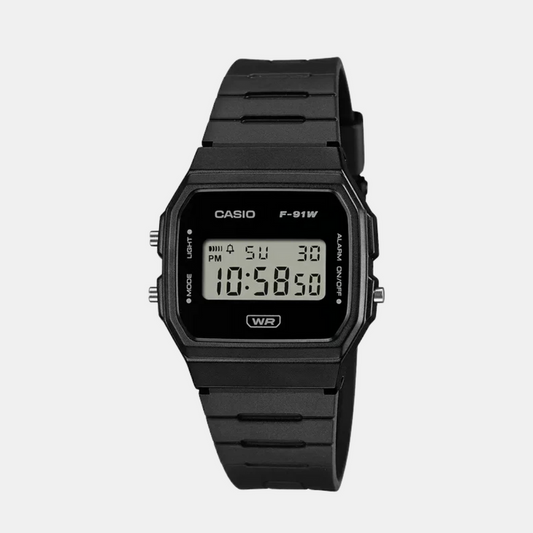 Casio D370 Youth Unisex Quartz Digital Watch with Black Dial, Black Resin Strap