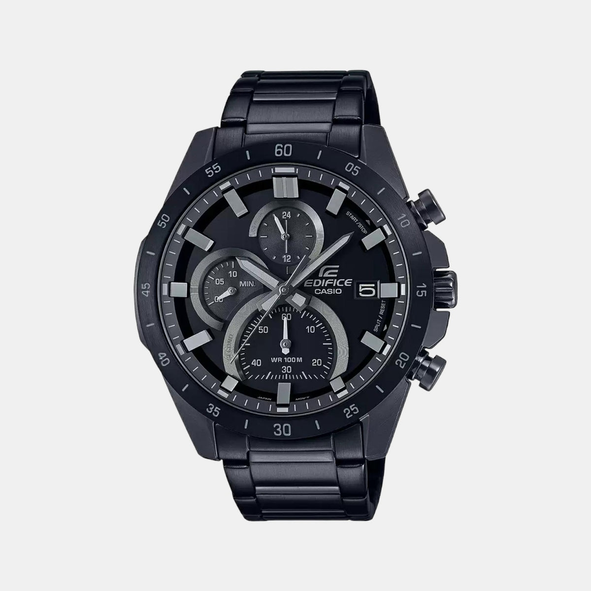 Casio ED517 Edifice Men’s Analog Quartz Chronograph Watch with Black Dial & Black Stainless Steel Bracelet