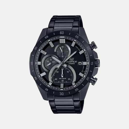 Casio ED517 Edifice Men’s Analog Quartz Chronograph Watch with Black Dial & Black Stainless Steel Bracelet
