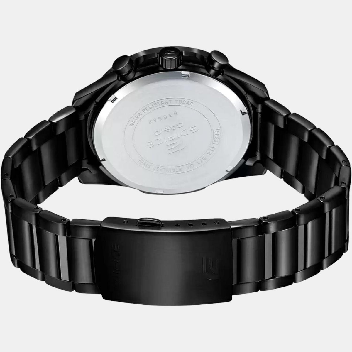 Casio ED517 Edifice Men’s Analog Quartz Chronograph Watch with Black Dial & Black Stainless Steel Bracelet