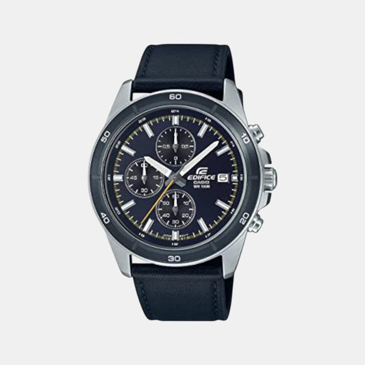 Casio ED570 Analog Quartz Men’s Edifice Chronograph Watch | Blue Dial | Blue Leather Strap | 100 m Water Resistant
