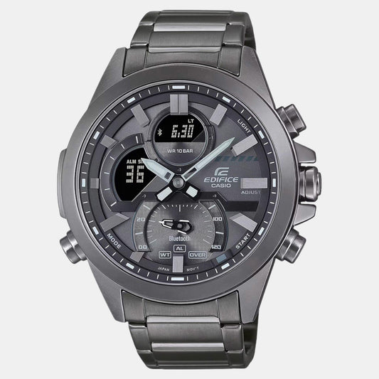 Casio ED605 Analog-Digital Quartz Men’s Edifice Watch | Grey Dial | Stainless Steel/Resin Strap | Bluetooth & Chronograph