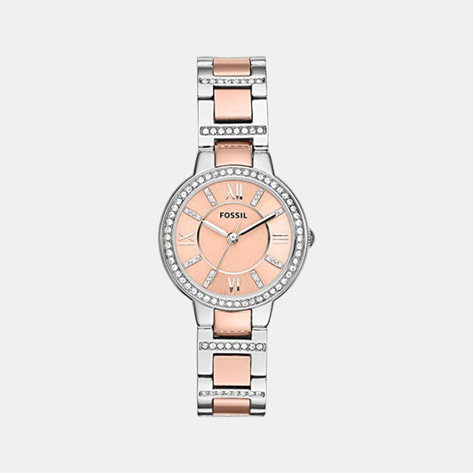 Fossil ES3405 Fossil Virginia Two-Tone Silver & Rose Gold Analog Quartz Watch