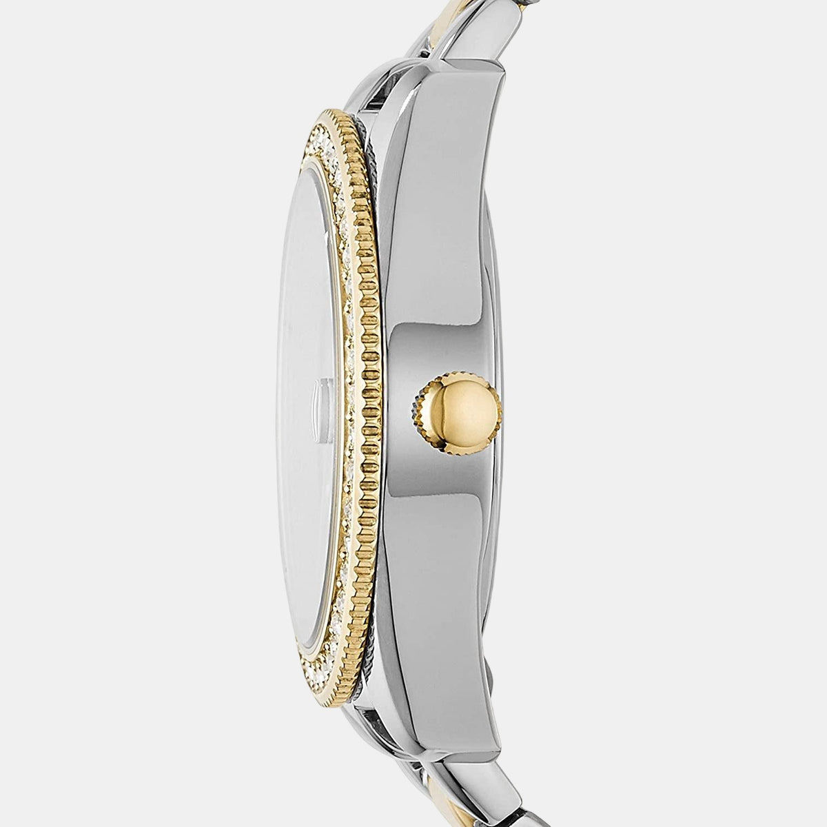Fossil ES4319 Scarlette Mini Quartz Analog Women’s Watch with Two-Tone Silver & Gold Bracelet & Gold Sunray Dial