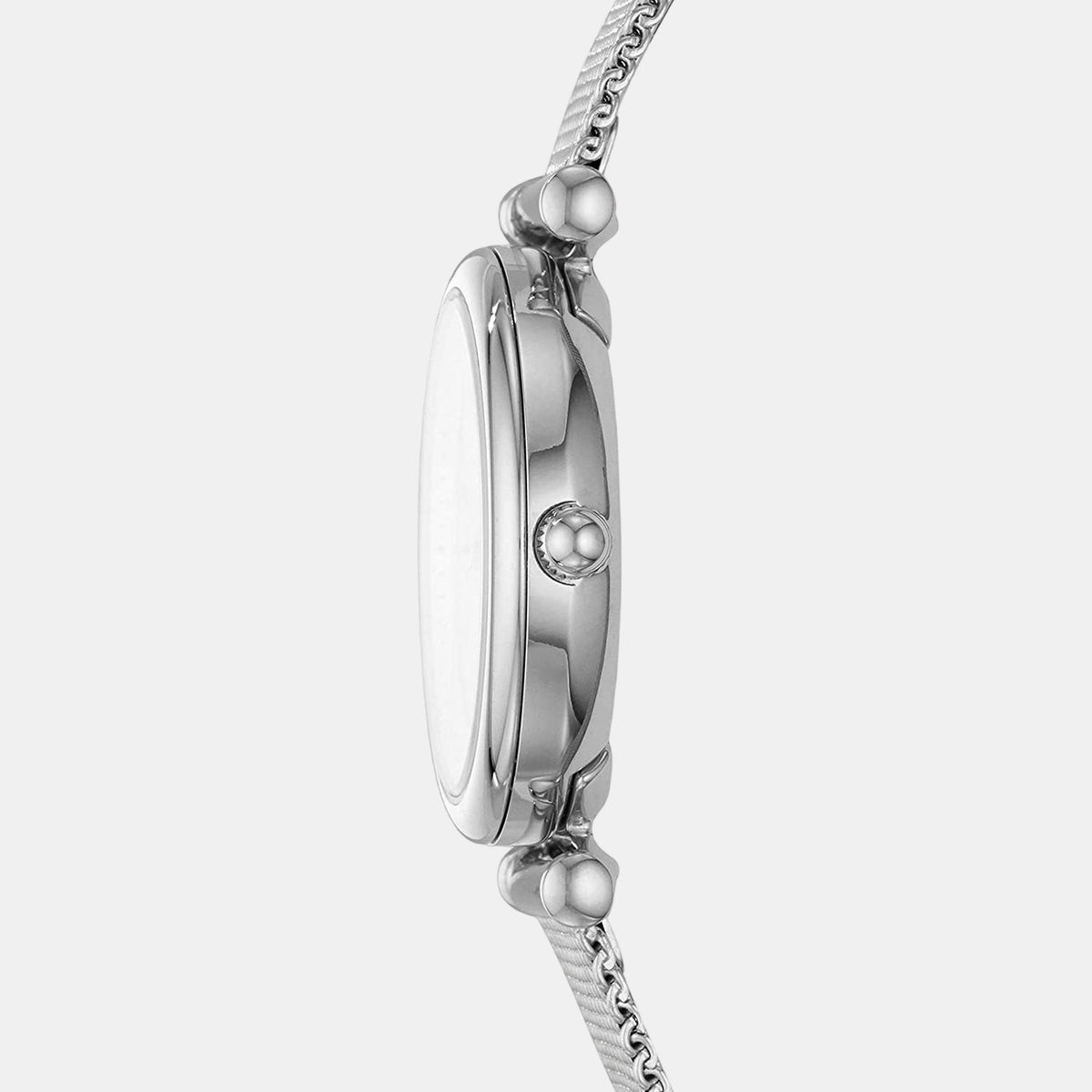 Fossil ES4432 Carlie Mini Three-Hand Women’s Watch with Silver Stainless Steel Bracelet & Silver Dial