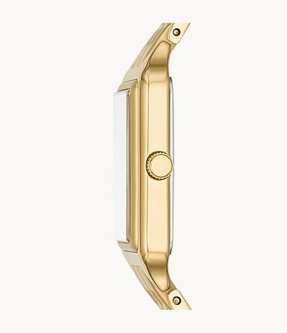 Fossil ES5220I Women's Quartz Analog Watch Silver Dial Gold Stainless Steel Strap