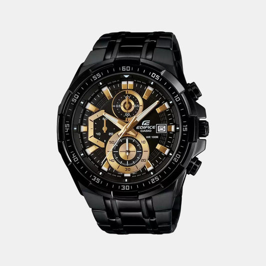Casio EX187 Analog Quartz Men’s Edifice Chronograph Watch | Black Dial | Black Stainless Steel Bracelet | 100 m Water Resistant