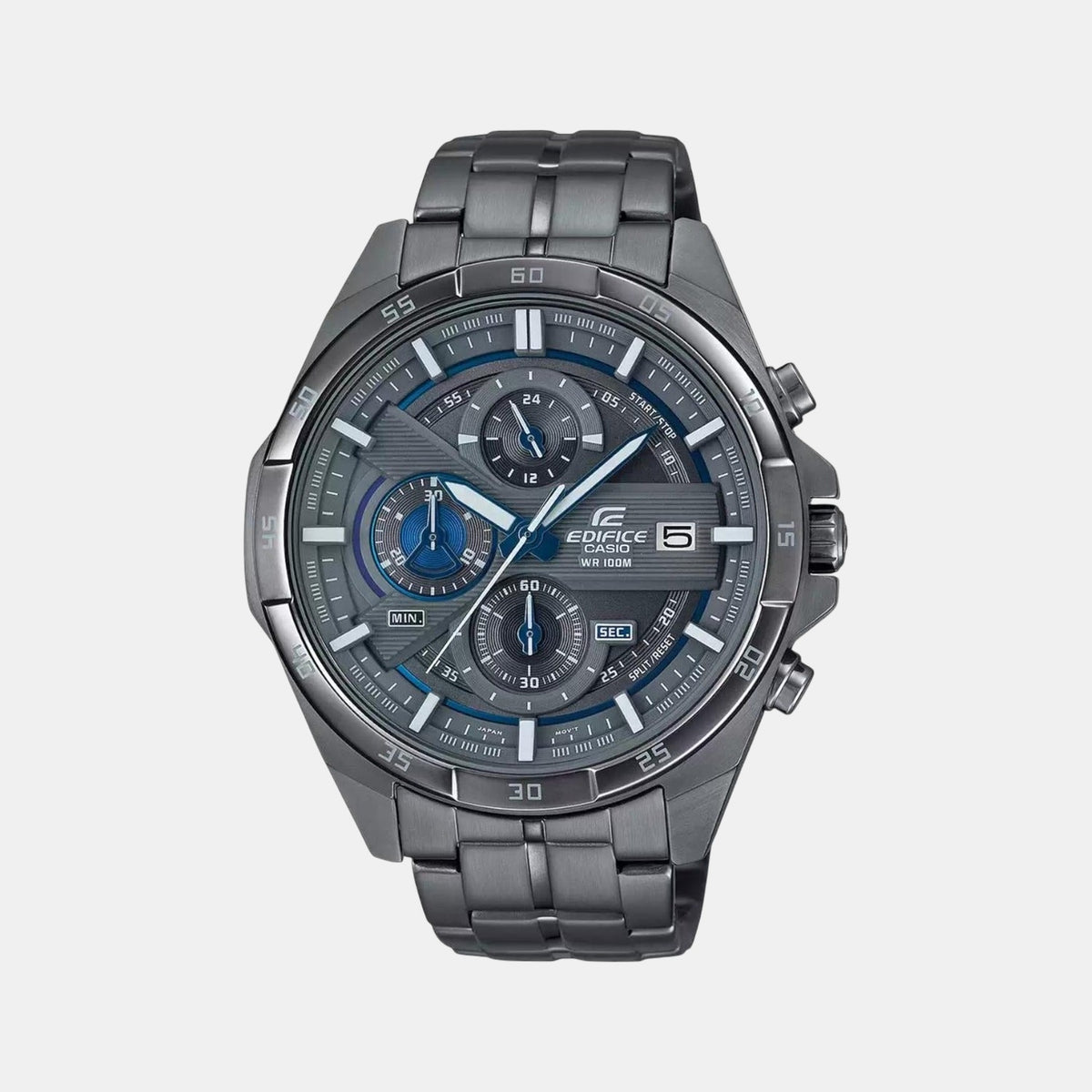 Casio EX494 Edifice Men’s Analog Quartz Chronograph Watch with Grey Dial & Grey Stainless Steel Bracelet
