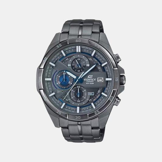 Casio EX494 Edifice Men’s Analog Quartz Chronograph Watch with Grey Dial & Grey Stainless Steel Bracelet