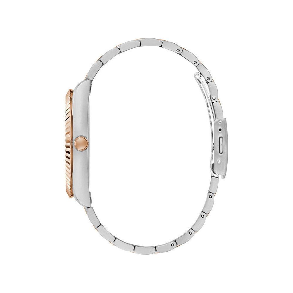 GUESS GW0265L14 Quartz Men’s Connoisseur Two-Tone Day/Date Analog Watch with Champagne Dial & Recycled Steel Strap