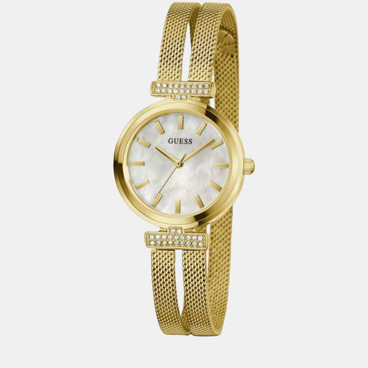 Guess GW0471L2 Quartz Analog Mother-of-Pearl Dial Women’s Watch with Gold-Tone Stainless Steel Strap