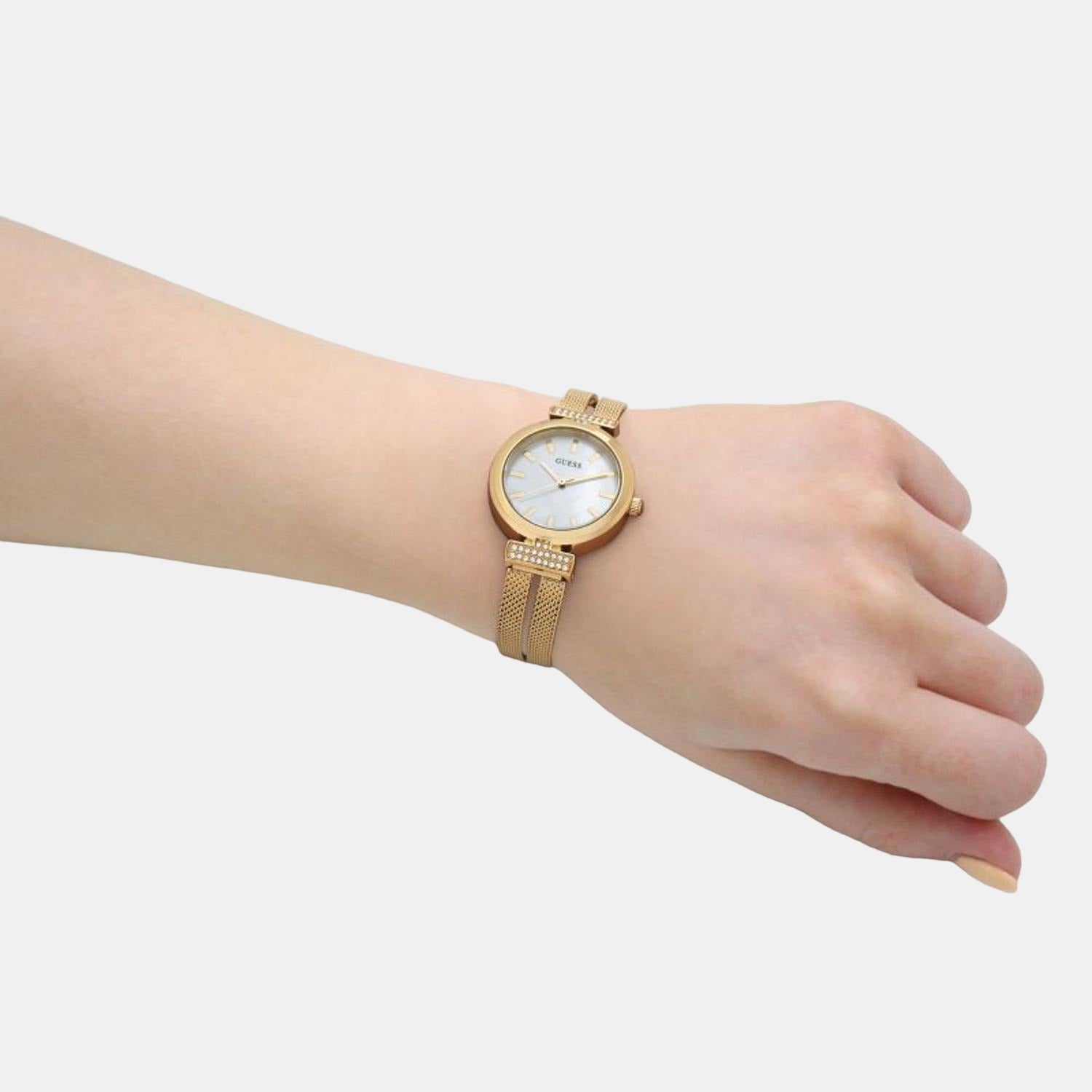 Guess GW0471L2 Quartz Analog Mother-of-Pearl Dial Women’s Watch with Gold-Tone Stainless Steel Strap