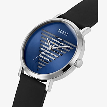 Guess GW0503G2 Quartz Analog Blue Dial Men’s Watch with Black Silicone Strap