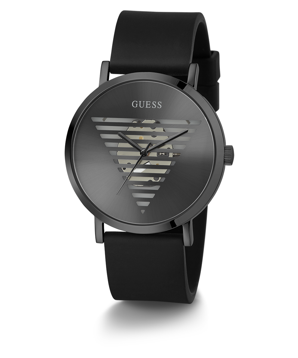 Guess GW0503G3 Analog Quartz Men Black Dial Black Silicone Strap Watch