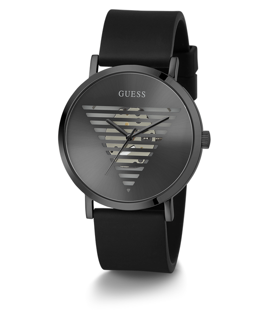 Guess GW0503G3 Analog Quartz Men Black Dial Black Silicone Strap Watch