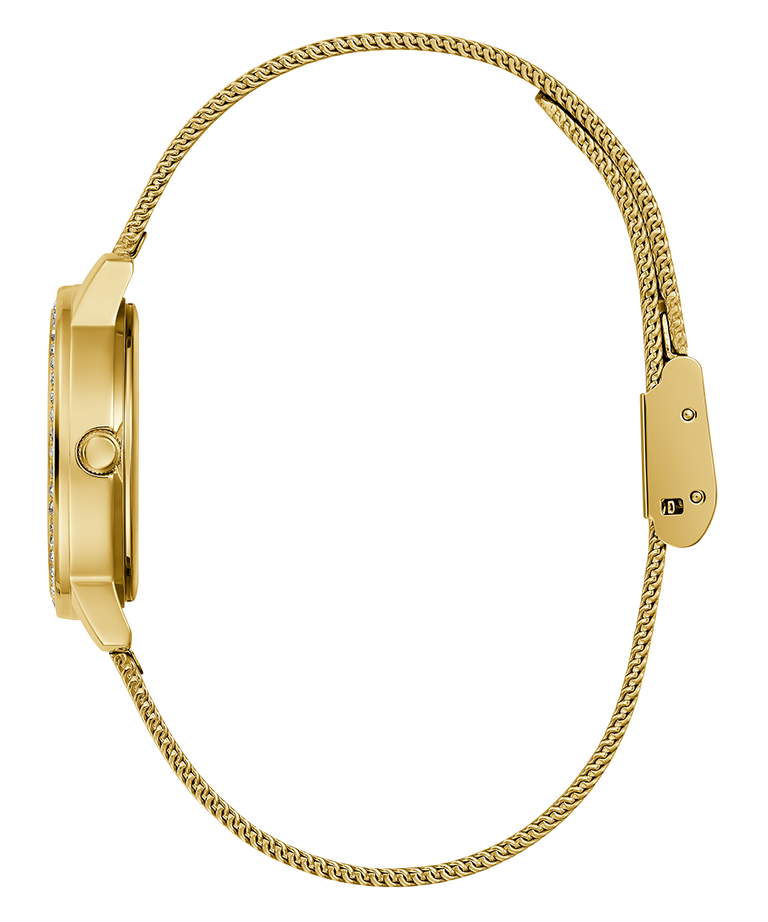 Guess GW0534L2 Quartz Analog White Dial Women’s Watch with Gold-Tone Mesh Strap