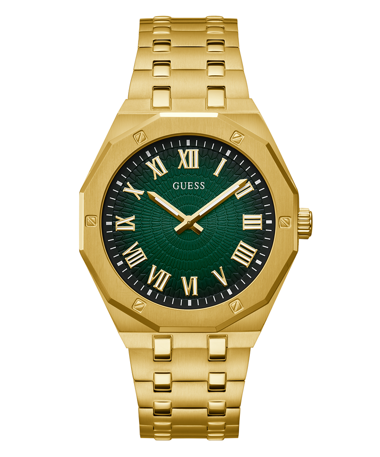 Guess GW0575G2 Quartz Analog Green Dial Men’s Watch with Gold-Tone Stainless Steel Strap