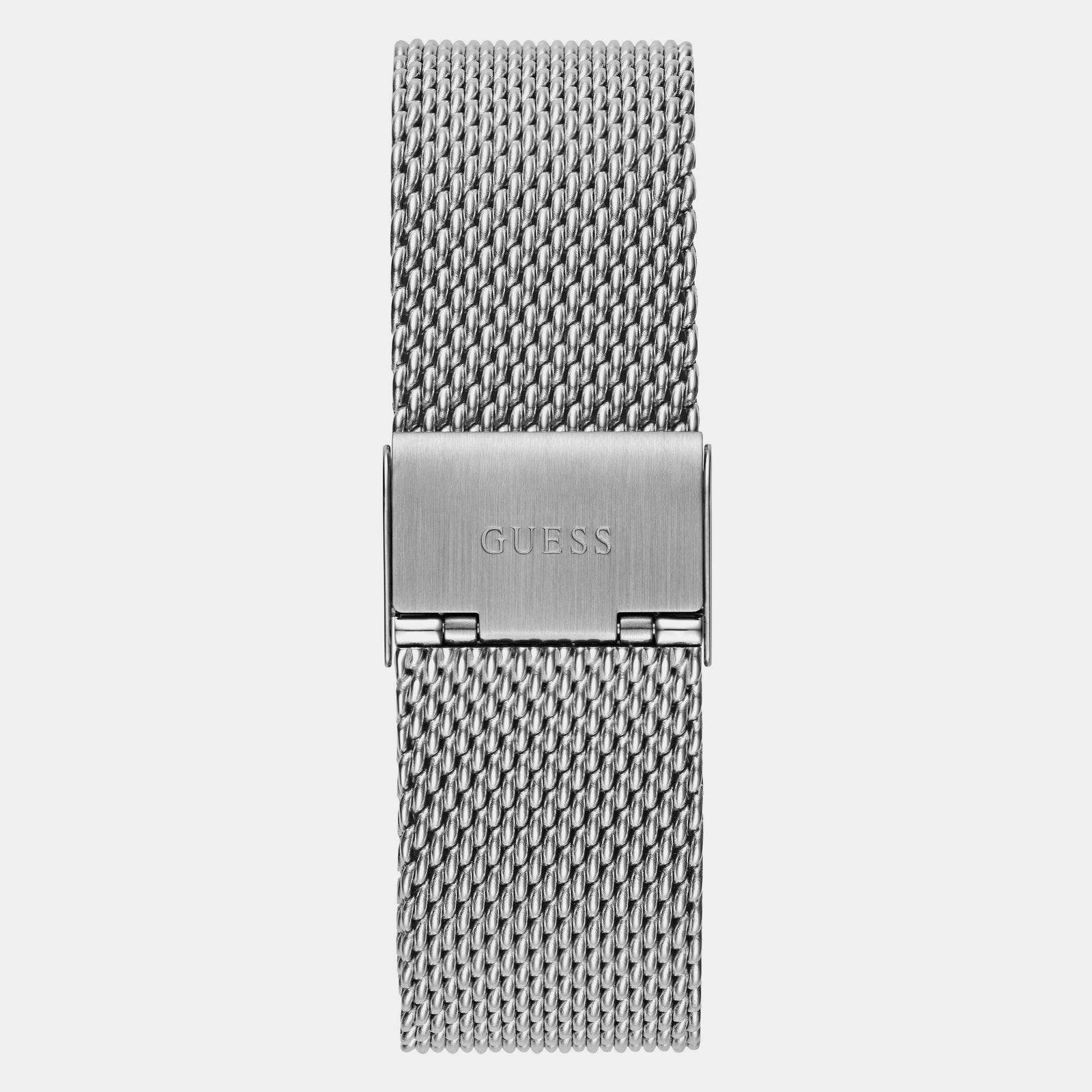 Guess GW0629G1 Quartz Analog Black Dial Men’s Watch with Silver Stainless Steel Mesh Strap