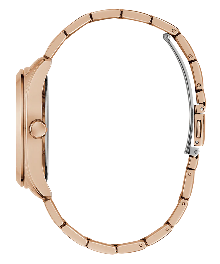 GUESS GW0760L3 Zoe Women's Quartz Multifunction Watch Rose Gold Sunray Dial Rose Gold Stainless Steel Bracelet