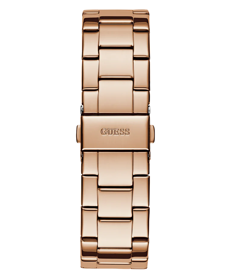 GUESS GW0760L3 Zoe Women's Quartz Multifunction Watch Rose Gold Sunray Dial Rose Gold Stainless Steel Bracelet