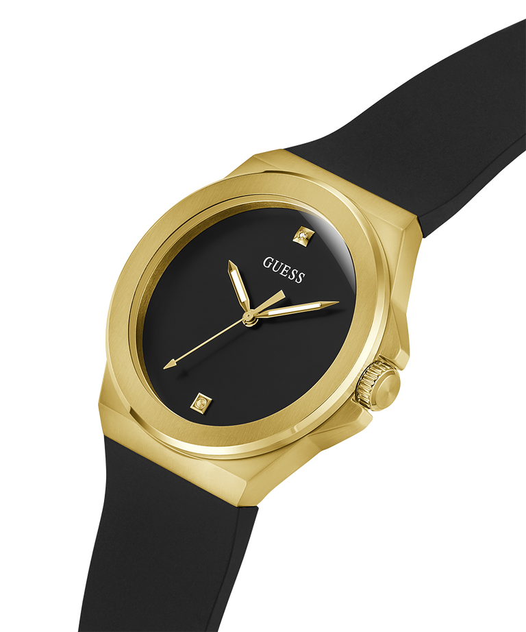 Guess GW0790G1 Analog Quartz Men Black Dial Black Silicone Strap Watch