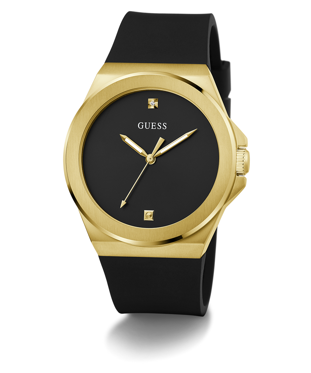 Guess GW0790G1 Analog Quartz Men Black Dial Black Silicone Strap Watch