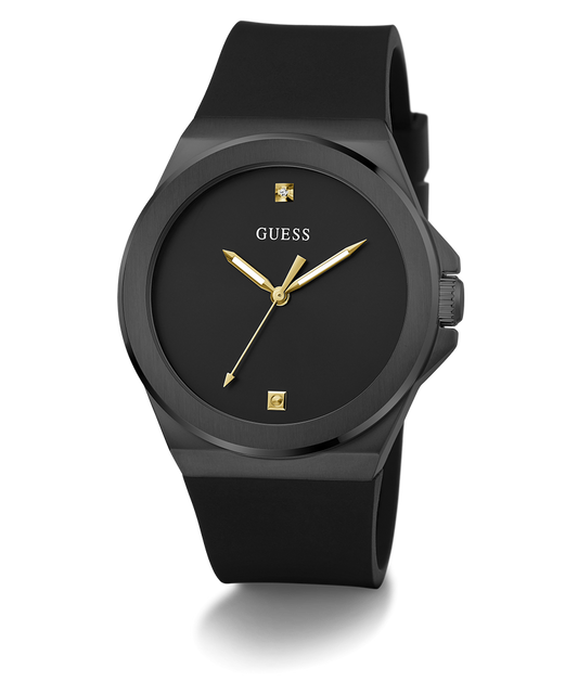 GUESS GW0790G2 Quartz Men’s Vinyl Black Analog Watch with Black Silicone Strap