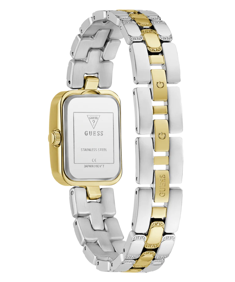 GUESS GW0865L6 Quartz Women’s Isla Two-Tone Gold & Silver Analog Watch with Green Rectangle Dial
