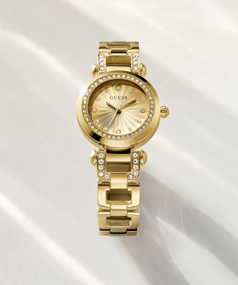 GUESS GW0869L4 Quartz Women’s Ginger Gold-Tone Analog Watch with Gold Dial & Stainless Steel Strap