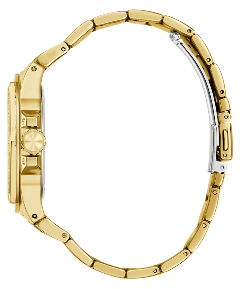 Guess GW0878L2 Women's Quartz Multifunction Watch Champagne Dial Gold Stainless Steel Strap