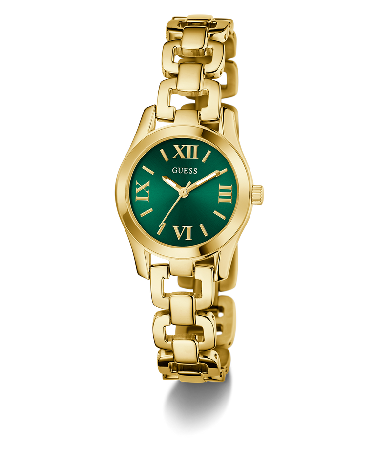 GUESS GW0927L2 Veda Women's Quartz Analog Watch Green Sunray Dial Gold-Tone Stainless Steel Bracelet