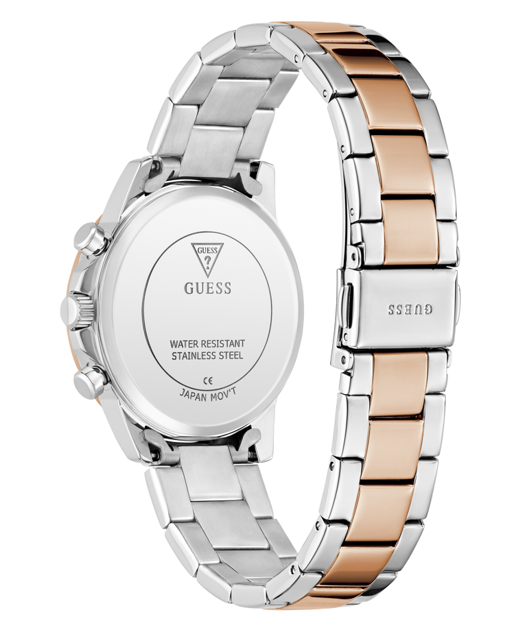 Guess GW0933L5 Analog Quartz Women Burgundy Dial Two-Tone Stainless Steel Bracelet Multi-Function Watch