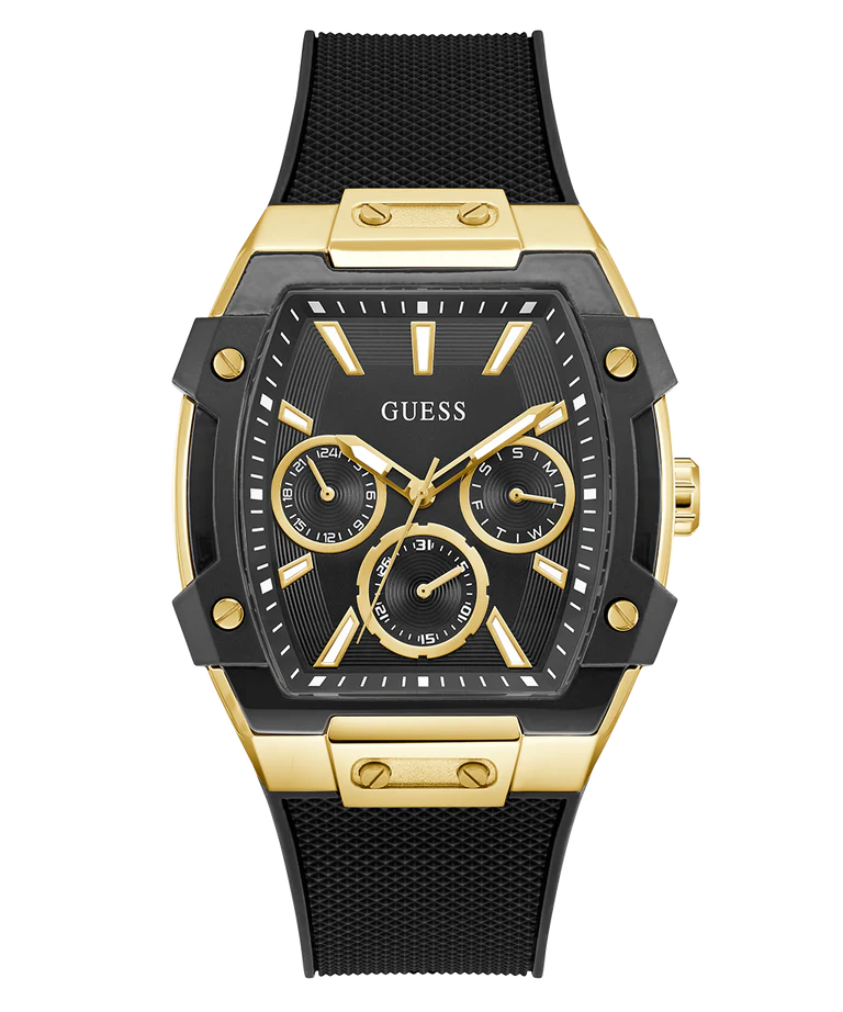 Guess GW0956G2 Phoenix Men's Black Multi-Function Analog Watch with Black Silicone Strap