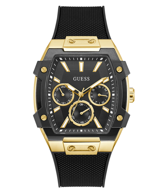 Guess GW0956G2 Phoenix Men's Black Multi-Function Analog Watch with Black Silicone Strap