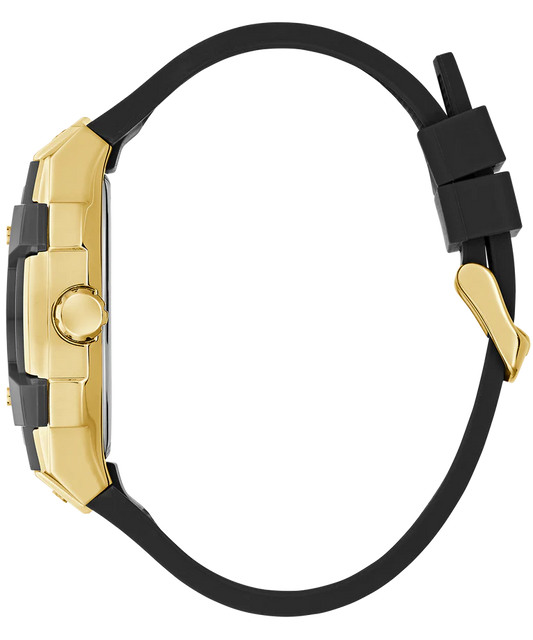 Guess GW0956G2 Phoenix Men's Black Multi-Function Analog Watch with Black Silicone Strap