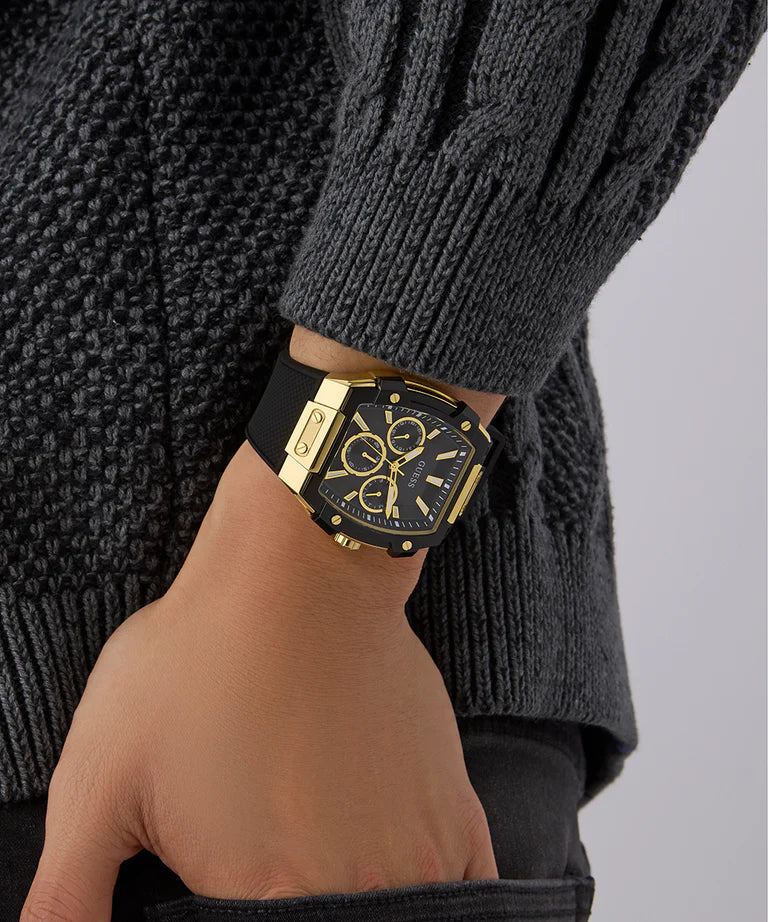 Guess GW0956G2 Phoenix Men's Black Multi-Function Analog Watch with Black Silicone Strap
