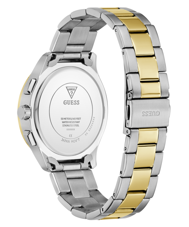 Guess GW1048G4 Men's Quartz Analog Watch Green Dial Two-Tone Stainless Steel Strap